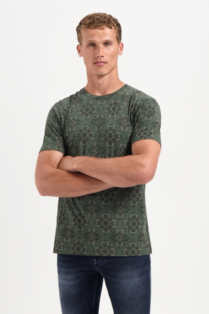 T SHIRT MET PRINT 29350709 052 DARK GREEN